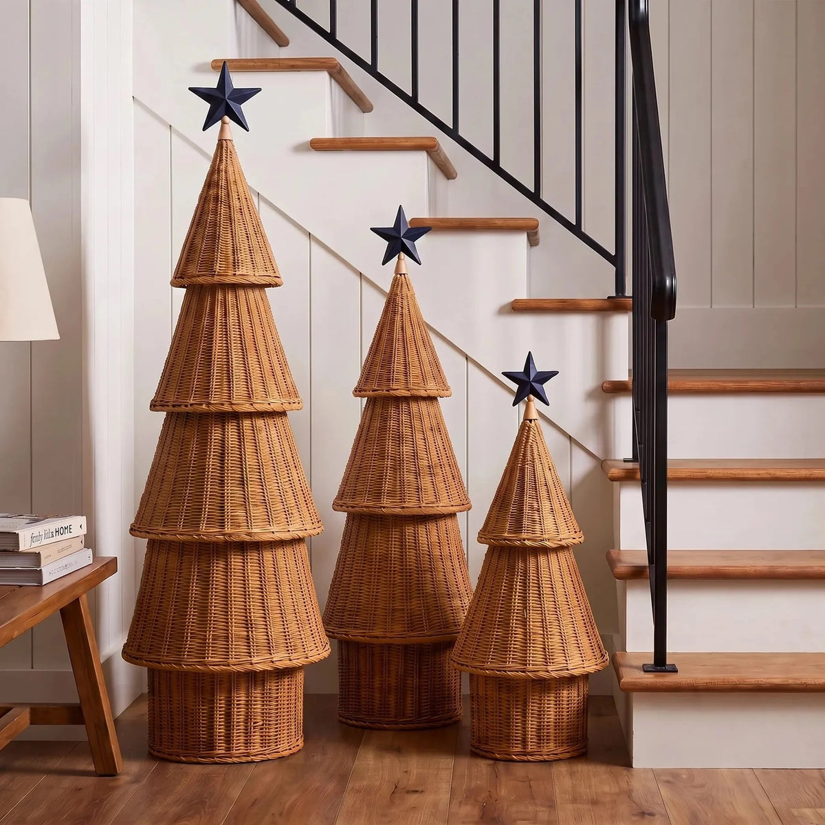 Wicker LED Christmas Tree - Medium - Pine Bark Natural