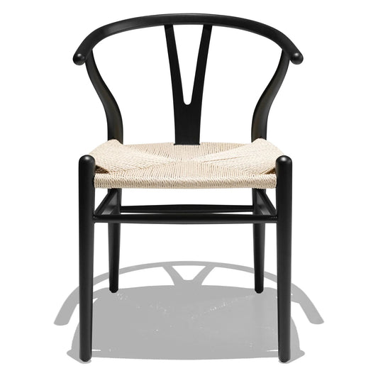 Arc Wishbone Chair - Black/Natural