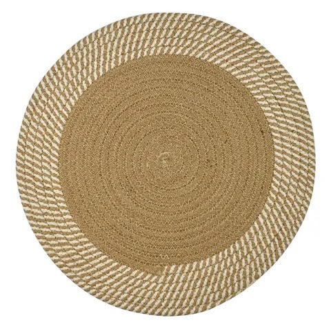 Demi Cotton Round Placemat - Natural & Ivory