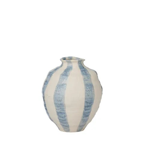 Rayas Ceramic Vase - Steel