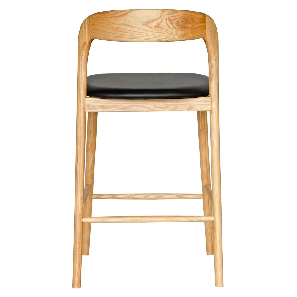 Master Stool With Back - Natural/Black