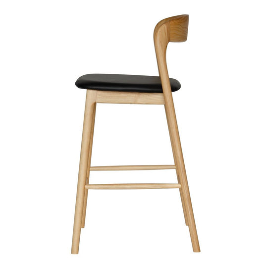 Master Stool With Back - Natural/Black