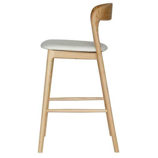 Master Stool With Back - Natural/White