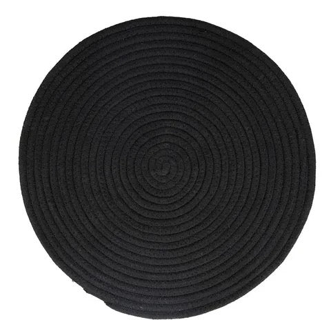 Demi Cotton Round Placemat - Black