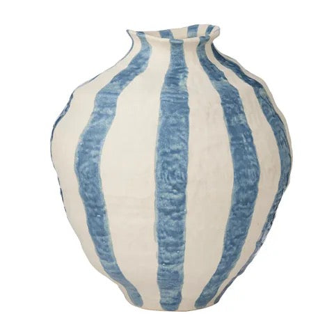 Rayas Ceramic Vase - Denim
