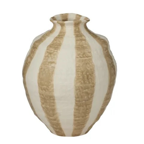 Rayas Ceramic Vase - Taupe