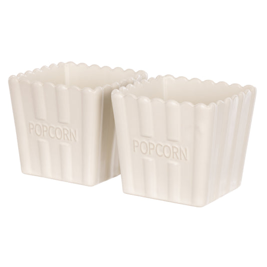 Peggy Stoneware Popcorn Bowls - Set/2