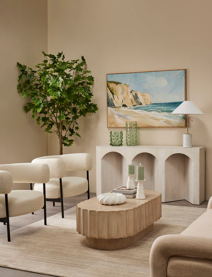 Amalfi Carmel Hand Painted Wall Art - Blue & Natural