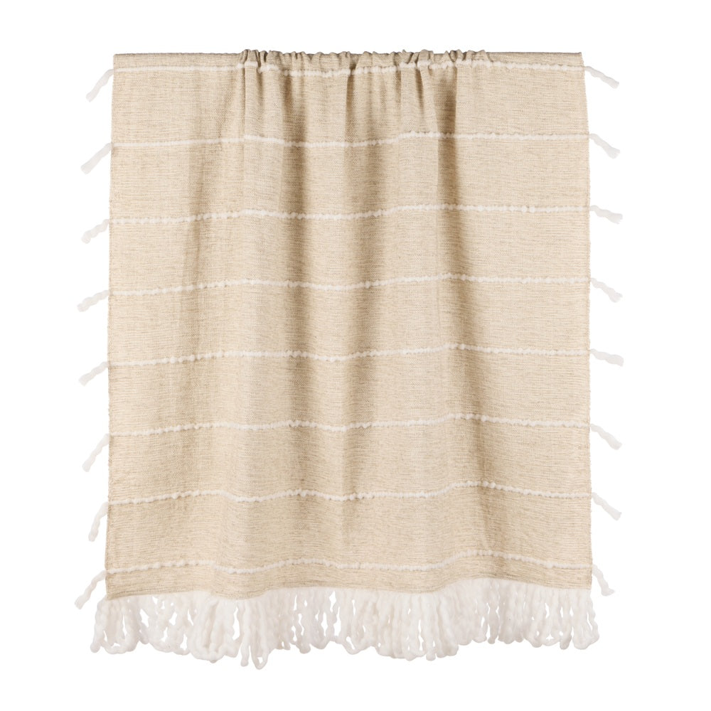 Amalfi Darby Wool Blend Woven Throw - Natural & White