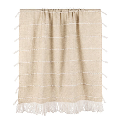 Amalfi Darby Wool Blend Woven Throw - Natural & White