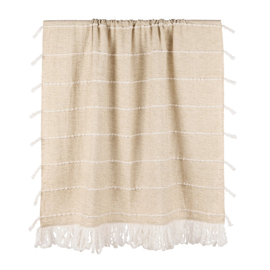 Amalfi Darby Wool Blend Woven Throw - Natural & White