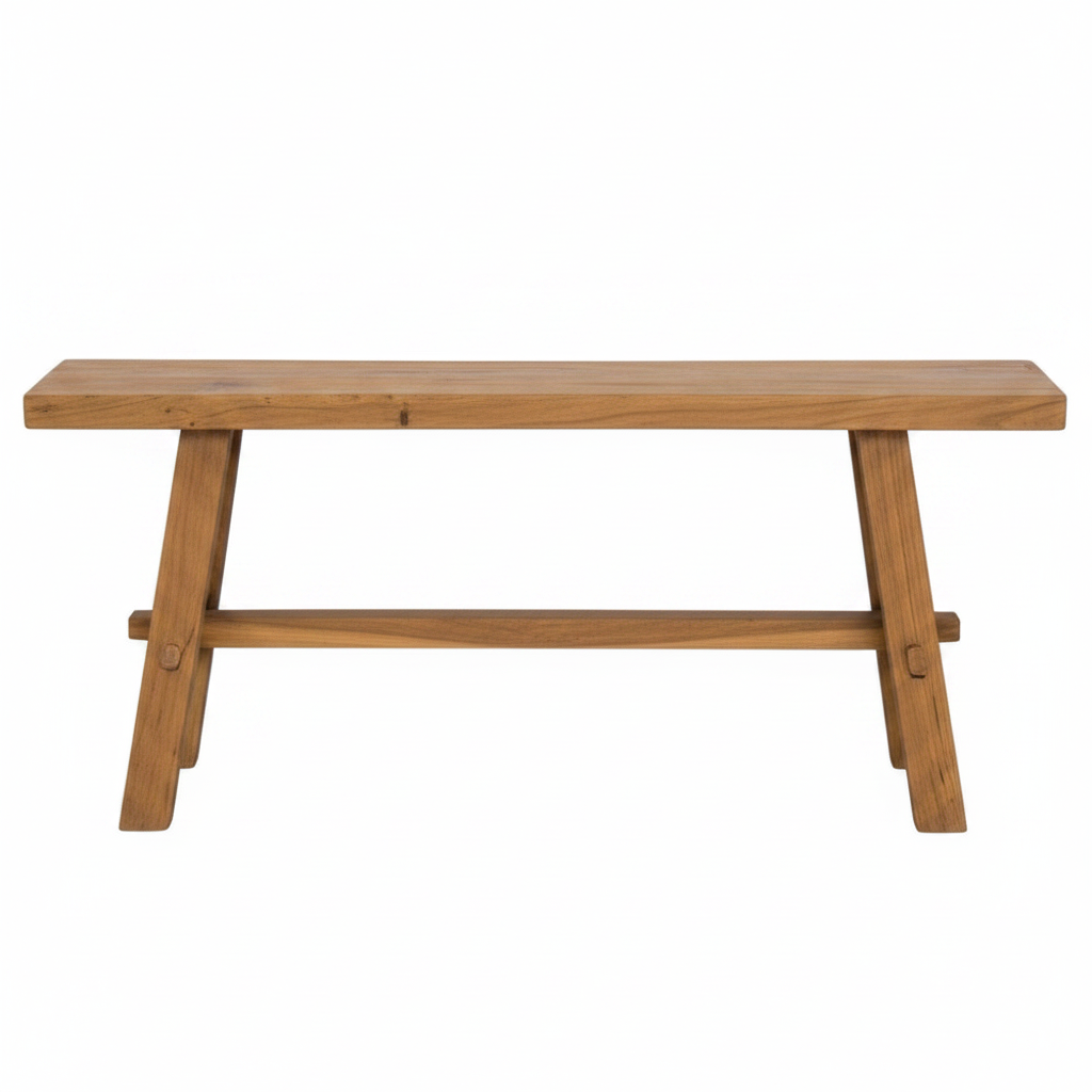 Wooden bench on a white background
