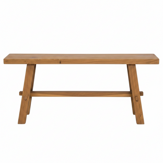 Wooden bench on a white background