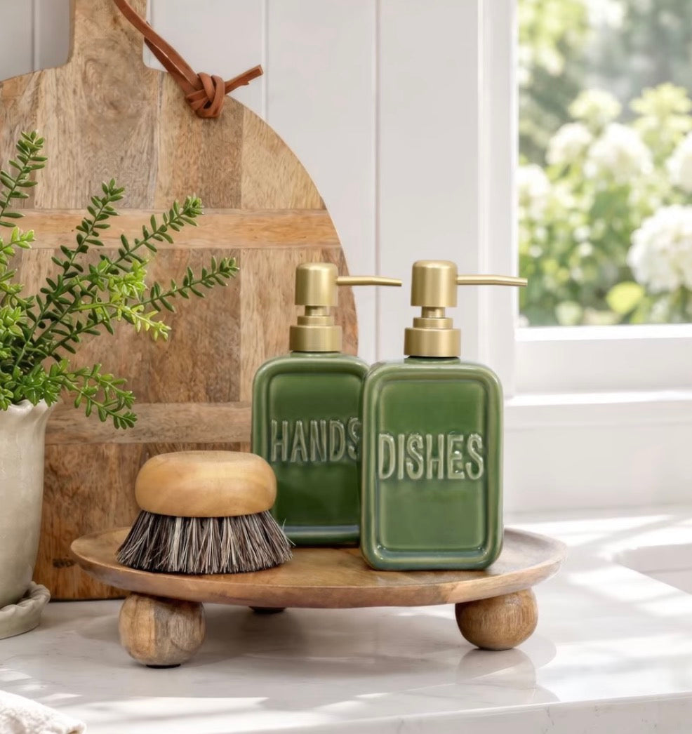 Dishes Ceramic Soap Dispenser - Olive