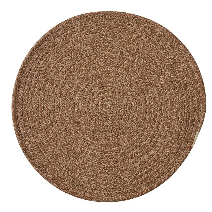 Demi Cotton Round Placemat - Chocolate