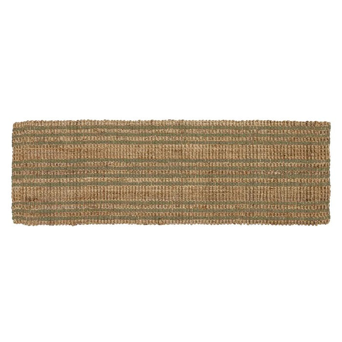 Julien Heavy Jute Floor Runner Rug - Olive & Natural