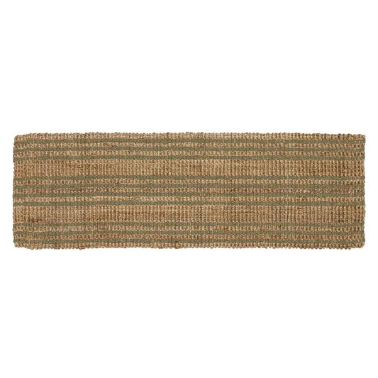Julien Heavy Jute Floor Runner Rug - Olive & Natural