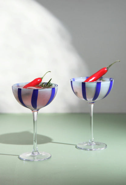 Aperitivo Set/2 Coupe Glass - Blue