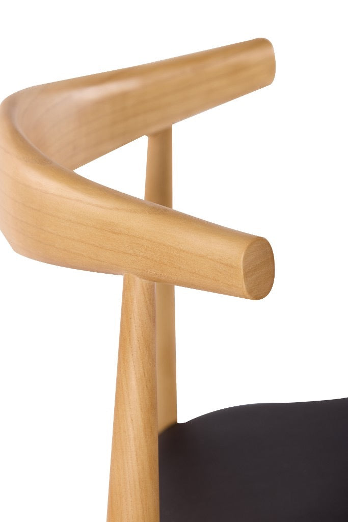 Leif Elbow Dining Chair - Black