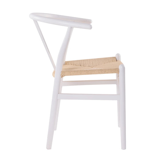 Arc Wishbone Chair - White/Natural