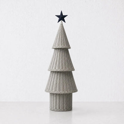 Wicker LED Christmas Tree - Large - Snow Drop White