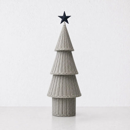 Wicker LED Christmas Tree - Large - Snow Drop White