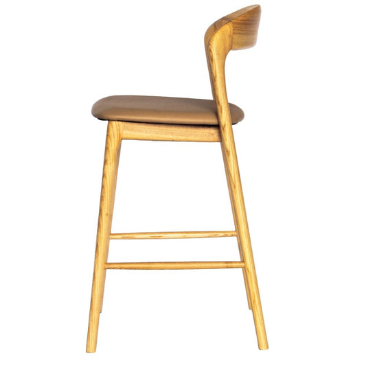 Master Stool With Back - Natural/Tan