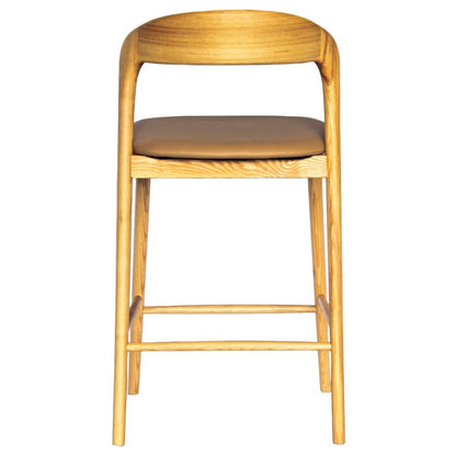 Master Stool With Back - Natural/Tan