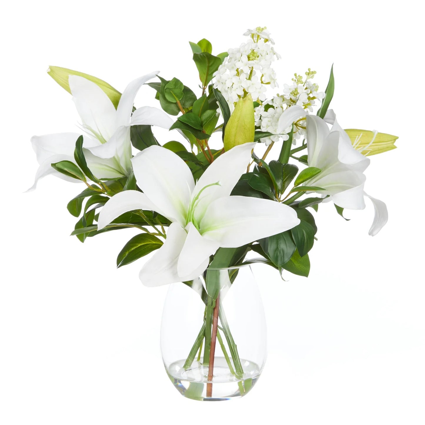 Casablanca lily Garden Mix - Nara Vase White