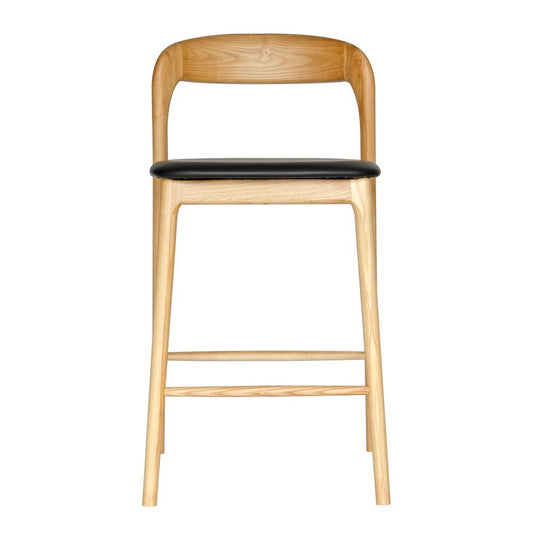 Master Stool With Back - Natural/Black