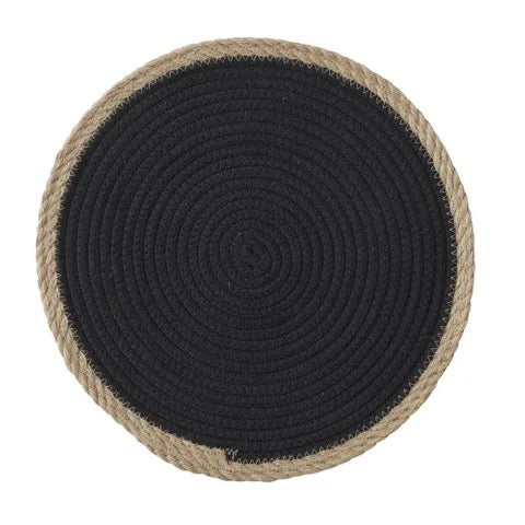 Harris Cotton Jute Placemat - Black
