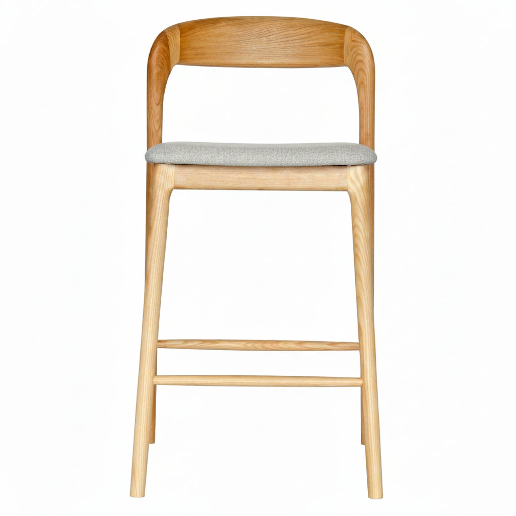 Master Pro Stools Master Stool With Back - Natural/Grey Fabric – Furnish My Home