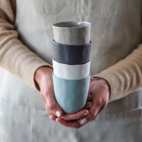 Flax  Short Cup - Duck Egg