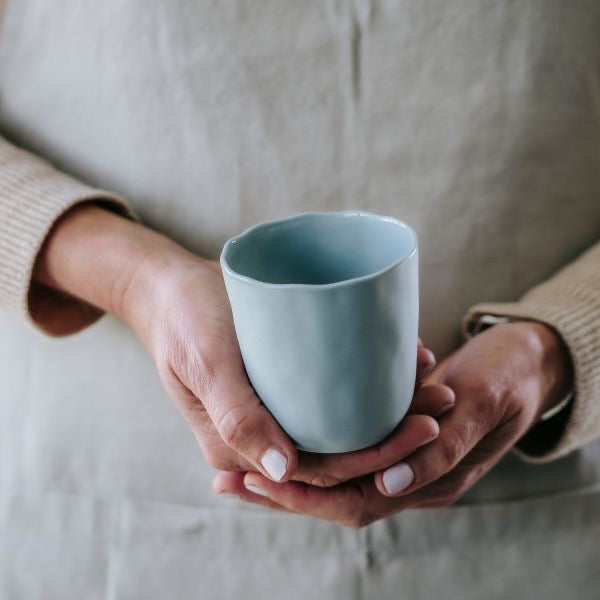 Flax  Short Cup - Duck Egg