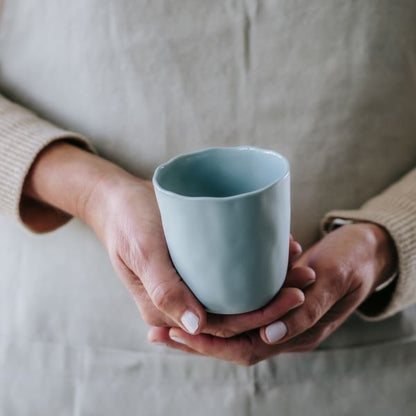 Flax  Short Cup - Duck Egg