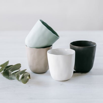 Flax  Short Cup - White