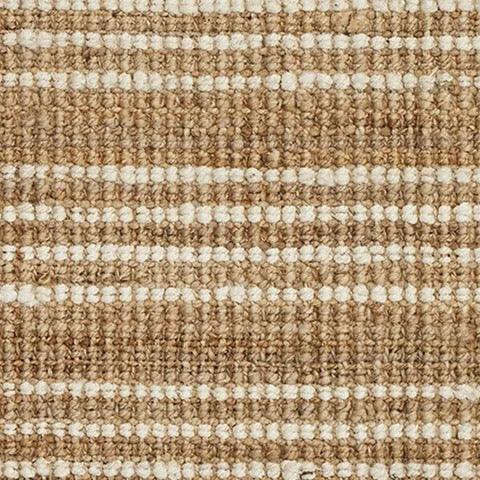 Julien Heavy Jute Floor Runner Rug - White & Natural