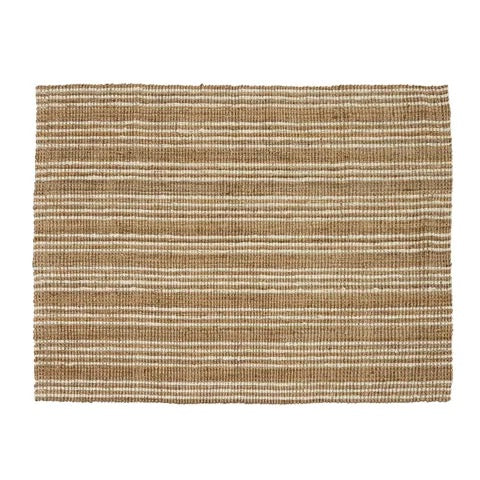 Julien Heavy Jute Floor Rug - Natural & White