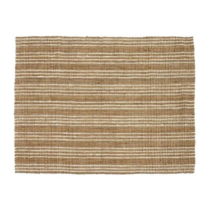 Julien Heavy Jute Floor Rug - Natural & White