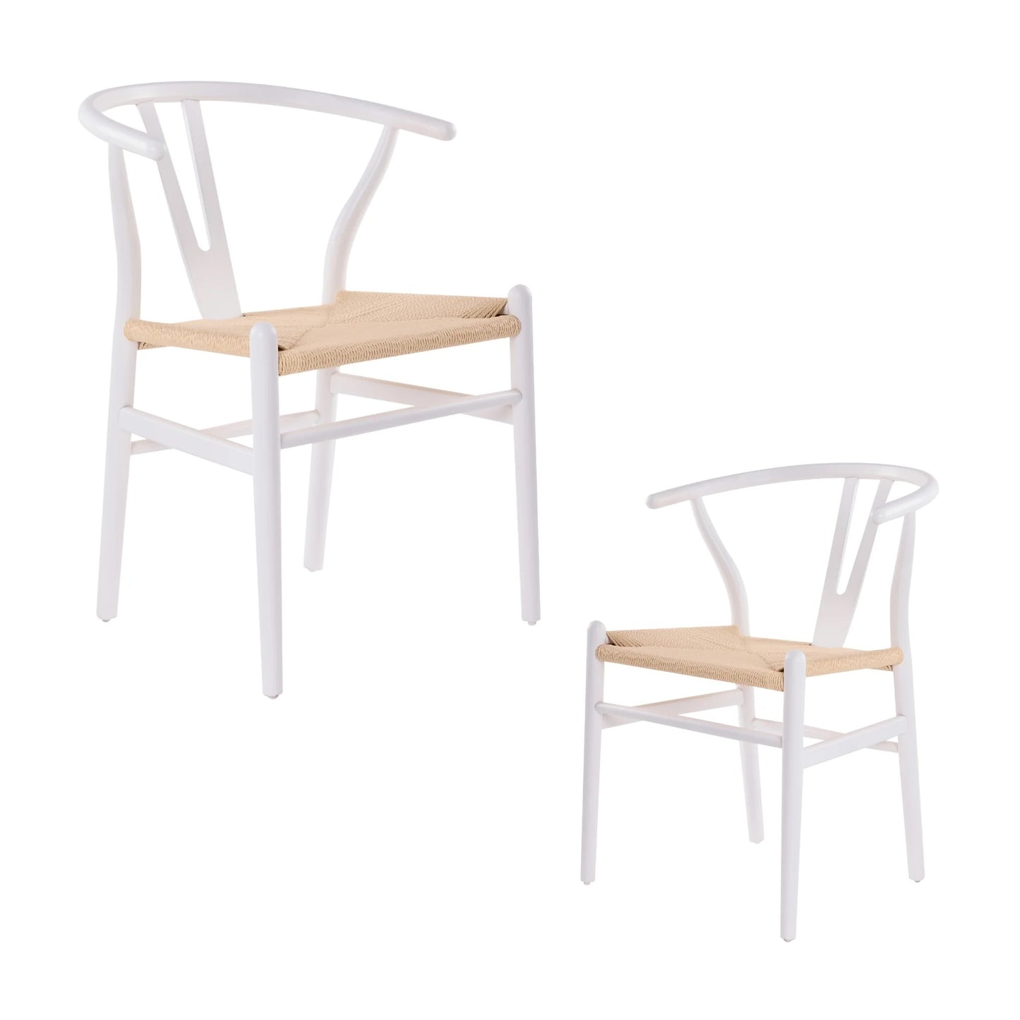 Arc Wishbone Chair - White/Natural