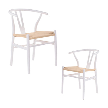 Arc Wishbone Chair - White/Natural