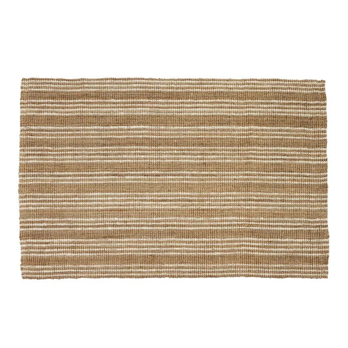 Julien Heavy Jute Floor Rug - Natural & White