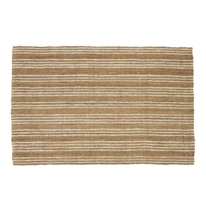 Julien Heavy Jute Floor Rug - Small/Natural & White