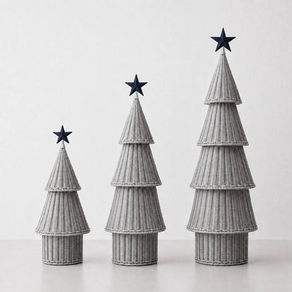 Wicker LED Christmas Tree - Medium - Snow Drop White