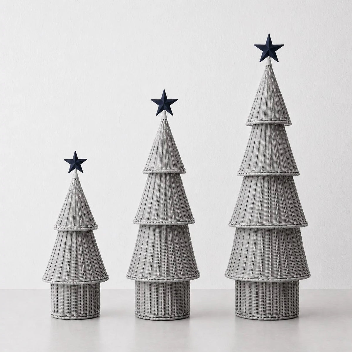 Wicker LED Christmas Tree - Large - Snow Drop White
