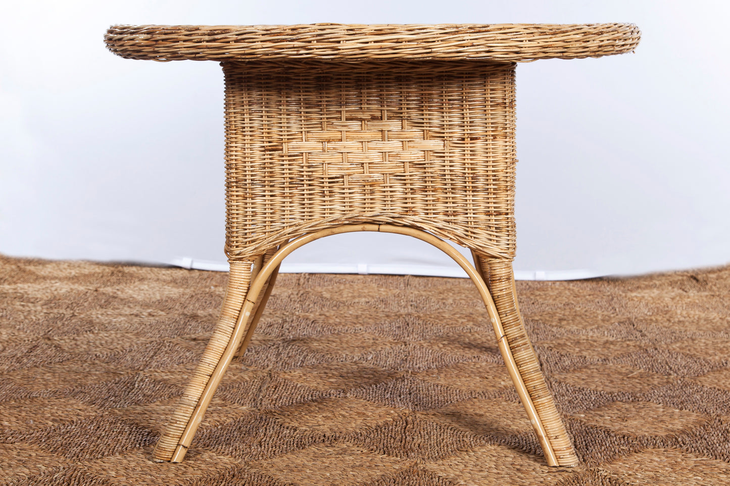 Wicker Dining Table - Antique Grey