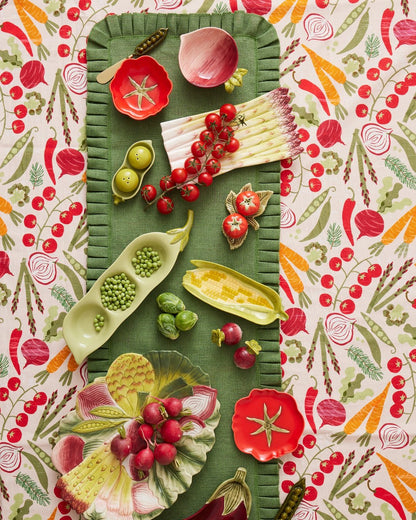 Pleat Jute Table Runner - Green