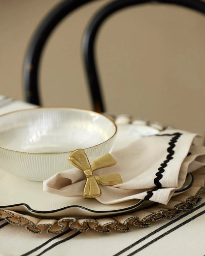 Pleat Jute Placemat - Ivory/Black