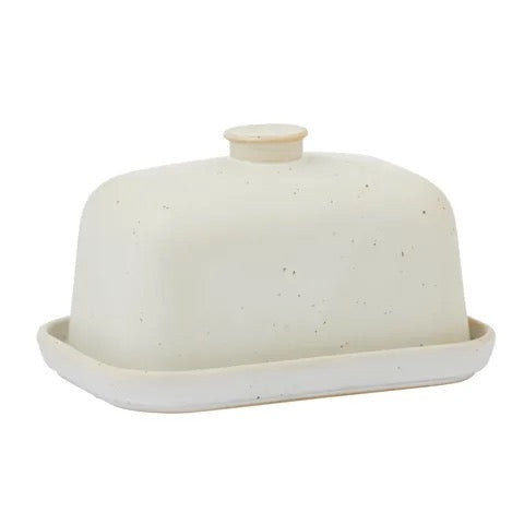 Francis Ceramic Butter Dish - Natural/Ivory