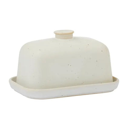 Francis Ceramic Butter Dish - Natural/Ivory
